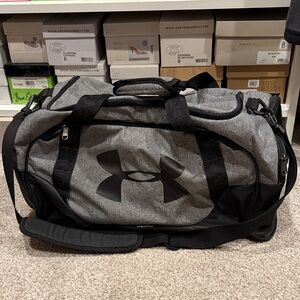 Under Armour Black and Gray Duffel Bag